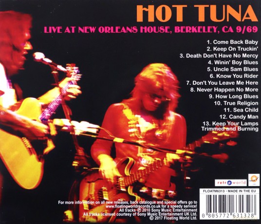 Hot Tuna: Live At New Orleans House. Berkeley Ca 9/69 [CD]