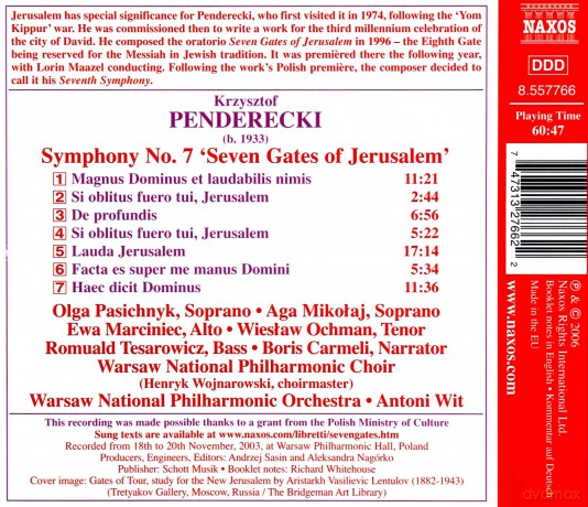 Warsaw Powit: Pendereckiseven Gates Of Jerusalem [CD]