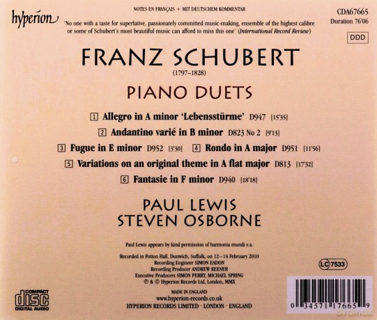 Steven Osbornepaul Lewis: Schubertpiano Duets [CD]
