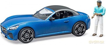Auto Roadster niebieskie z wyjmowanym dachem i z kierowcą