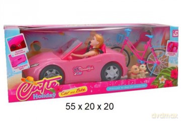 Auto z lalką + rower w pudełku