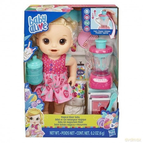 BABY ALIVE Lalka Magical Mixer Baby Strawberry Lalka z mikserem Blondynka