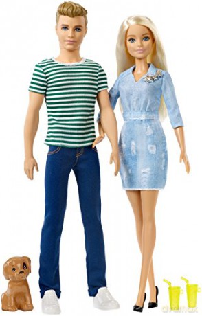 Barbie Lalka Barbie i Ken Spacer z pieskiem