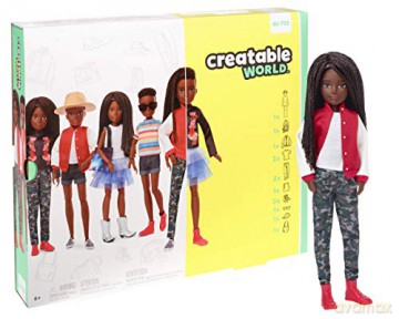Barbie Lalka Creatable ciemne plecione włosy