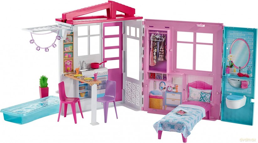 Barbie Przytulny domek z wyposażeniem
