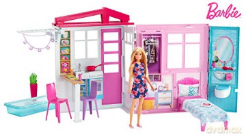 Barbie Przytulny domek z wyposażeniem