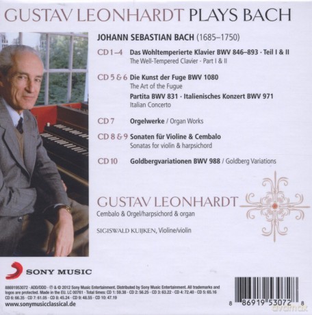 Gustav Leonhardt: Gustav Leonhard Plays Bach [10CD]