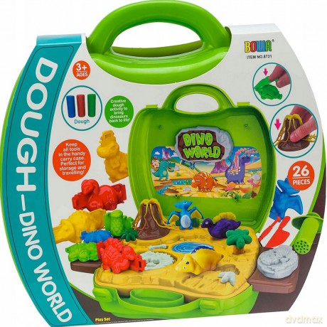 Ciastolina świat dinozaurów w walizce