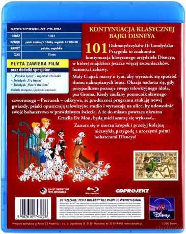 101 Dalmatyńczyków 2: Londyńska przygoda (Disney) [Blu-Ray]