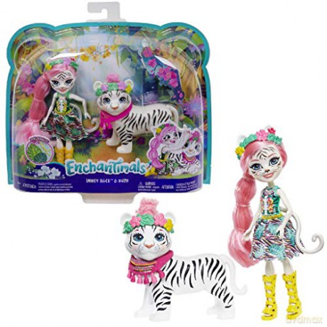 ENCHANTIMALS Lalka + duże zwierzę Biały Tygrys GFN