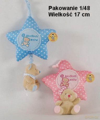 Gwiazdka Różowa/Niebieska z Misiem