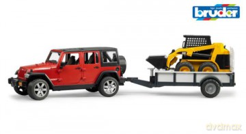 Jeep Wrangler Rubicon z przyczepą + miniładowarka CAT