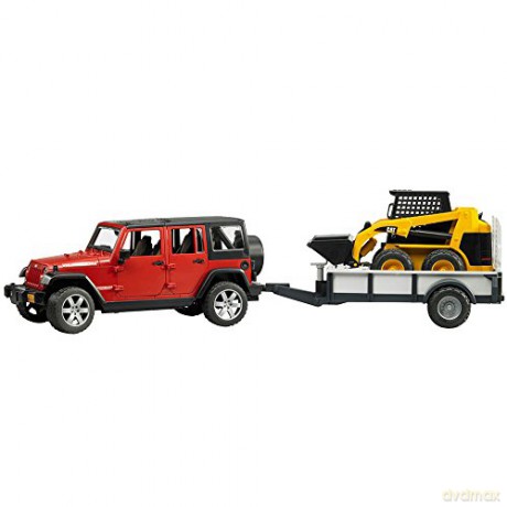 Jeep Wrangler Rubicon z przyczepą + miniładowarka CAT