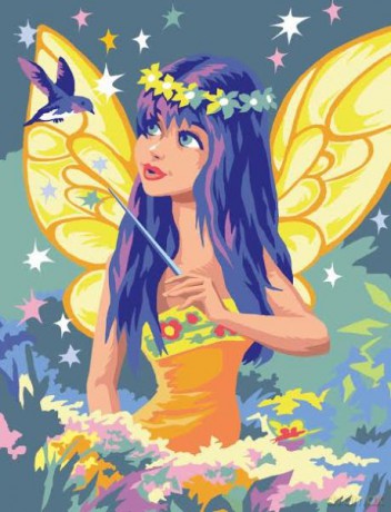 Junior painting by numbers Golden fairy