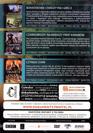 BOX Legendarni Bohaterowie: Bohaterowie Starożytnej Grecji / Czarnobrody / Czyngis Chan (BBC) [3DVD]