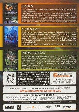 BOX Zwierzęta i Potwory: Dinozaury zabójcy / Głębia oceanu / Ludojady (BBC) [3DVD]
