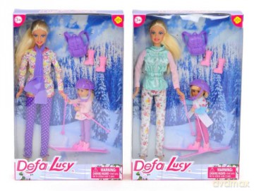 Lalka Defa Lucy Narciarka z dzieckiem