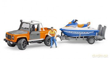Land Rover z lawetą, skuterem i figurką