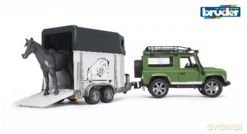 Land Rover z przyczepą dla konia i figurką konia