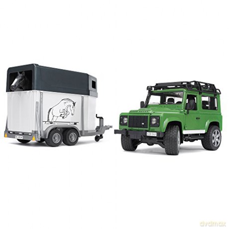 Land Rover z przyczepą dla konia i figurką konia