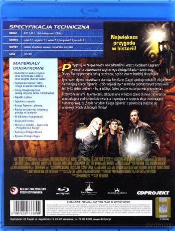 Skarb Narodów 2: Księga Tajemnic (Disney) [Blu-Ray]