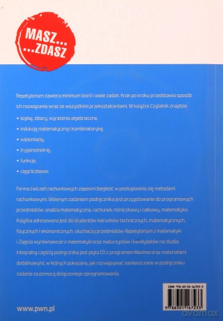 Matematyka Dla Studentów I Kandydatów Na Wyższe Uczelnie Repetytorium + CD - Robert Kowalczyk, Kamil Niedziałomski, Cezary Obczyński [KSIĄŻKA]