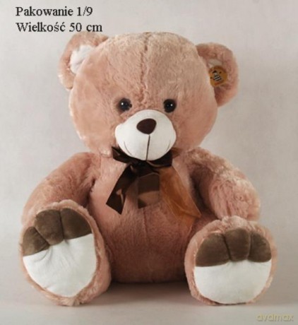 Miś beżowy z brązową koardką