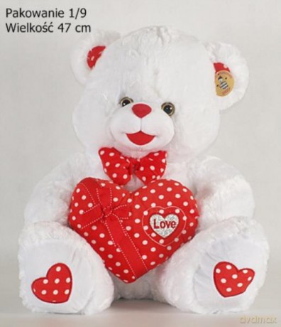 Miś biały z sercem, wielki