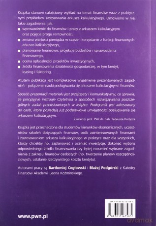 Finanse Z Arkuszem Kalkulacyjnym - Bartłomiej Cegłowski, Błażej Podgórski [KSIĄŻKA]