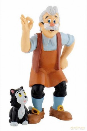 Pinokio figurka Gepetto z kotkiem [FIGURKA]
