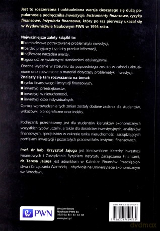 Inwestycje Instrumenty Finansowe Aktywa Niefinansowe... - Krzysztof Jajuga, Teresa Jajuga [KSIĄŻKA]