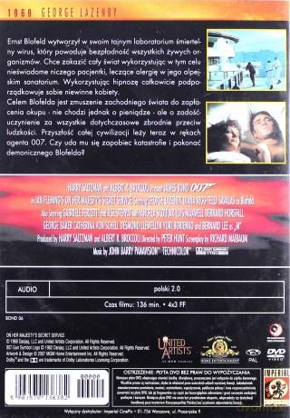 007 James Bond (06): W tajnej służbie Jej Królewskiej Mości [DVD]