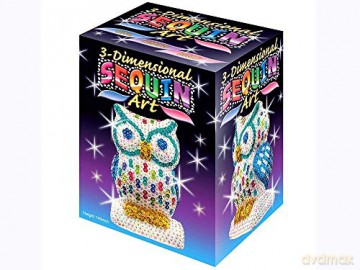 Sequin Owl Sowa - figurka z cekinów