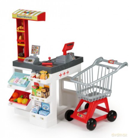 Supermarket z wózkiem i akcesoriami