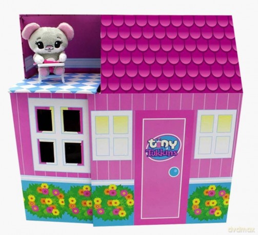 Tiny Tukkins domek delux + 3 pluszowe myszki (Rodzina myszek w domku) [ZABAWKA]