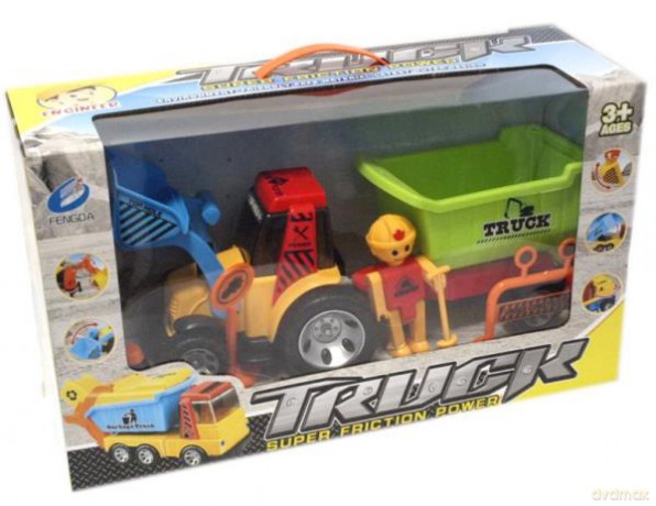 Traktor akcesoriami w pudełku
