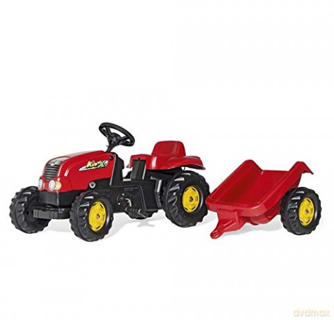 Traktor Rolly Kid czerwony z przyczepą