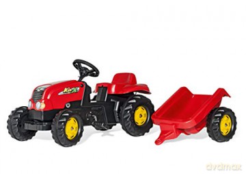 Traktor Rolly Kid czerwony z przyczepą