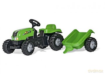 Traktor Rolly Kid zielony z przyczepą