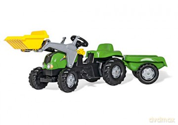 Traktor Rolly zielony z łyżką i przyczepą