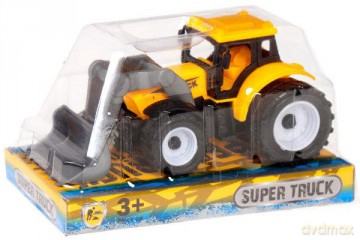 Traktor z akcesoriami pod kloszem