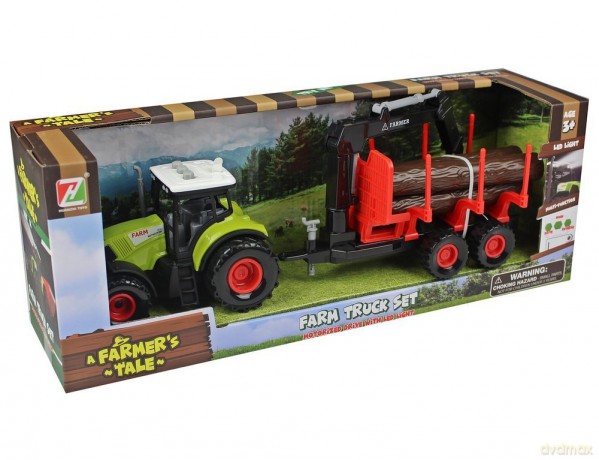 Traktor z maszyna rolniczą światło dźwięk