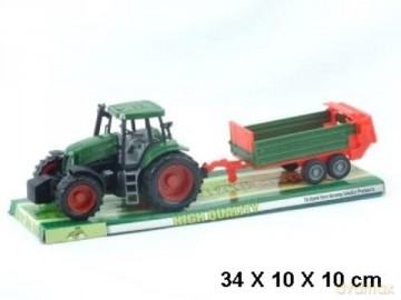 Traktor z maszyną pod kloszem.