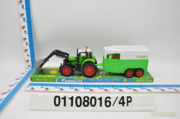 Traktor z przyczepą pod kloszem