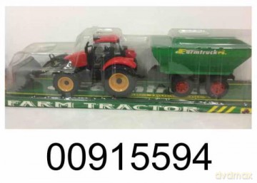 Traktor z przyczepą pod kloszem