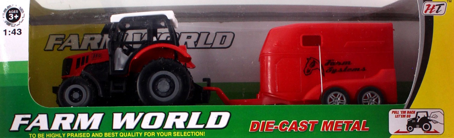 Traktor z przyczepą w pudełku