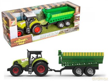 Traktor z przyczepą z dźwiękiem i światłami