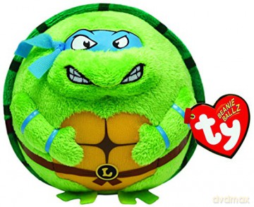 TY BEANIE BALLZ LEONARDO TMNT