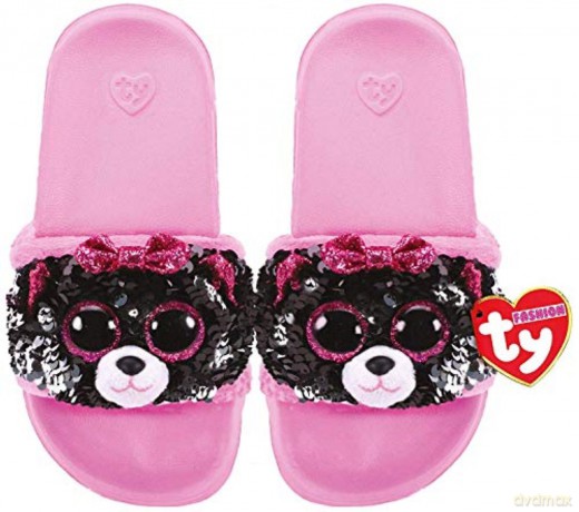 TY Fashion Sequins cekinowe kapcie KIKI- kot rozm.L