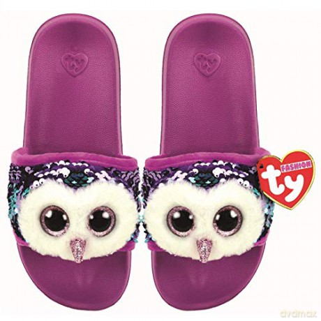 TY Fashion Sequins cekinowe kapcie MOONLIGHT - sowa rozm.L
